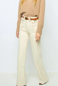 ANNA - High-waisted wide-leg pants in jean