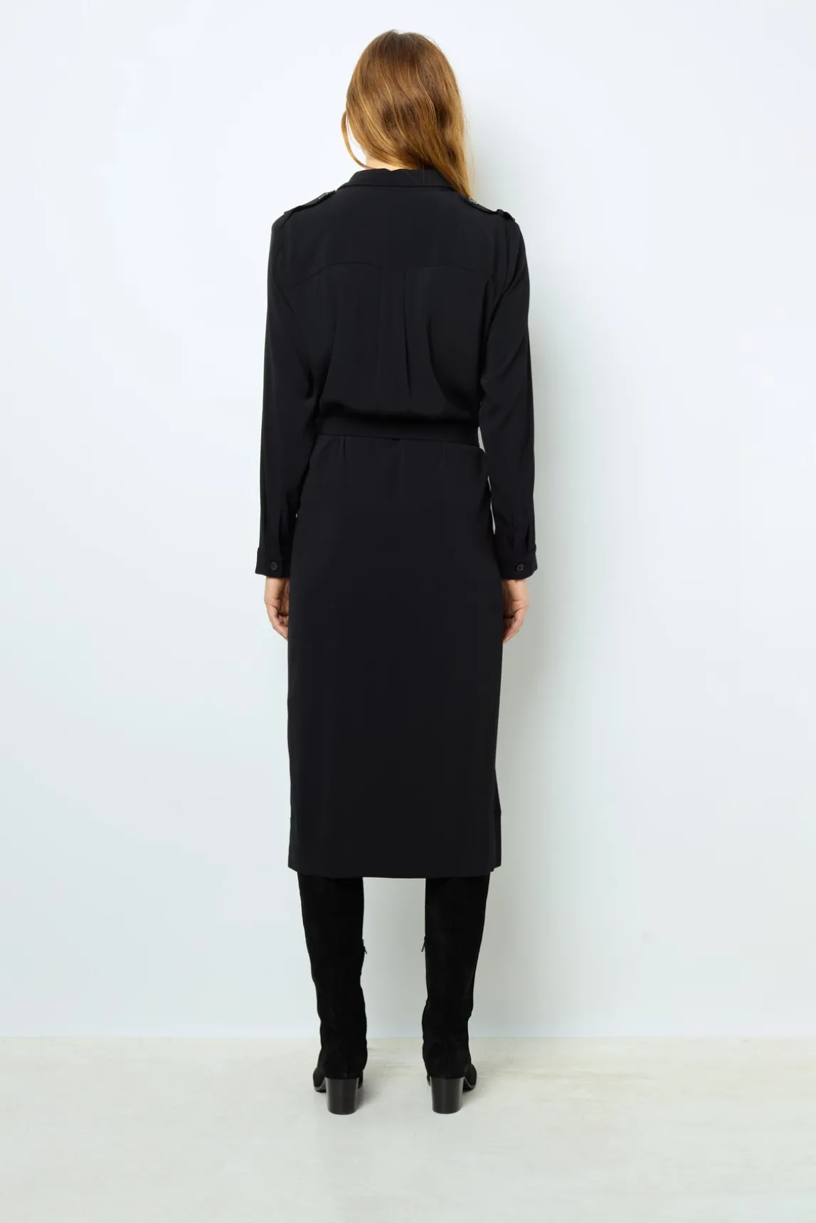 Black maxi dress with lace - SIRENA