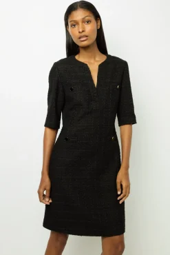 Black tweed mini dress - SALOME