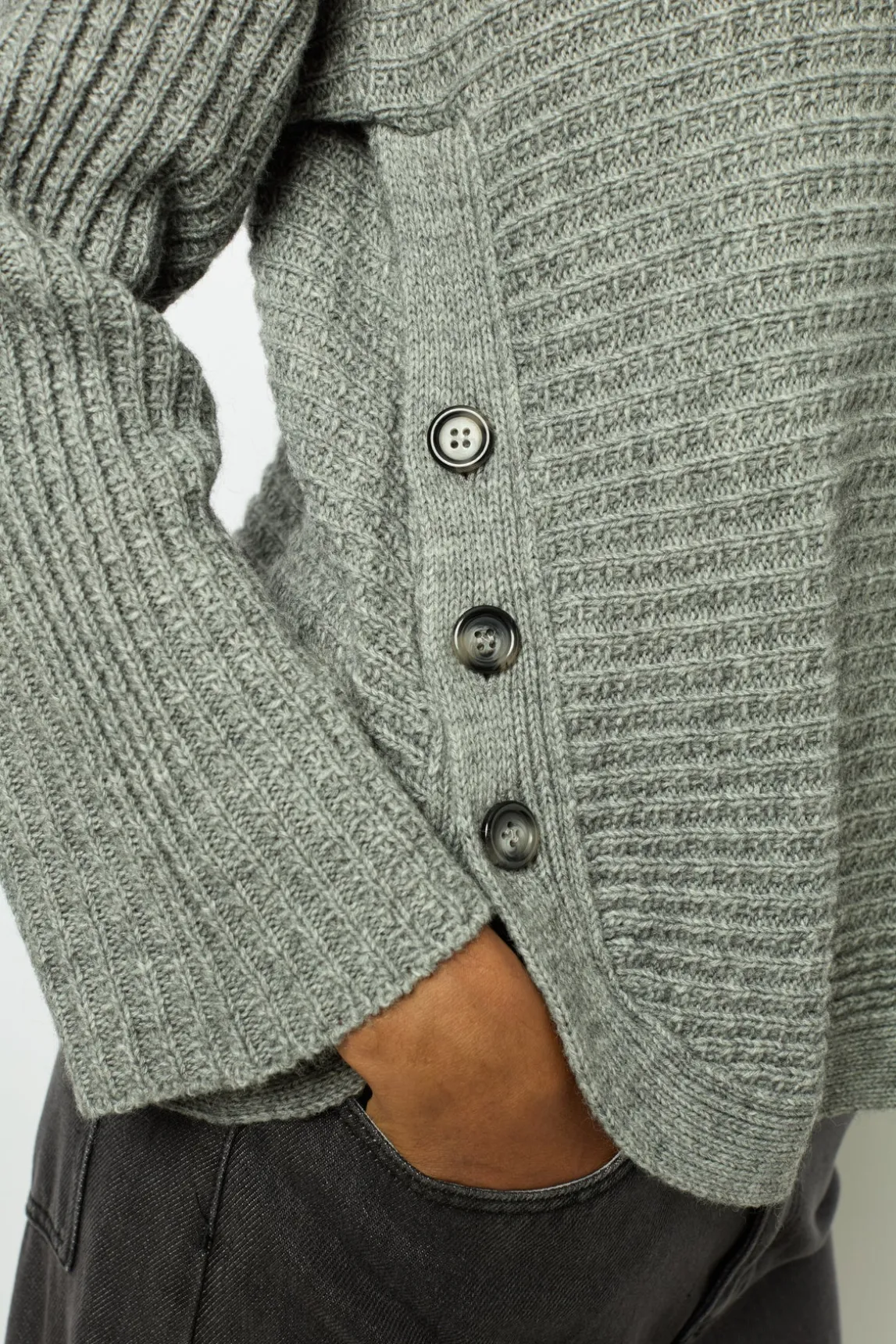 Boat neck sweater with buttons - JOLINE