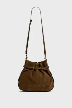 Bucket bag in suede leather - ROMY