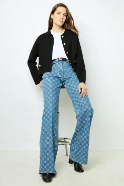 Cardigan with golden buttons - JULIE