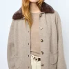 Cashmere cardigan with collar and fingerless gloves - JADWIGE