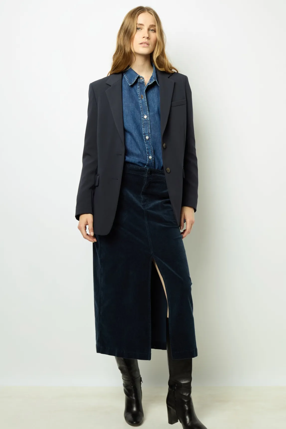 Corduroy midi skirt - CASSIDIE