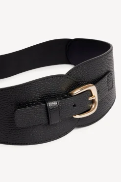 Corset belt in grainy leather - OLYMPE
