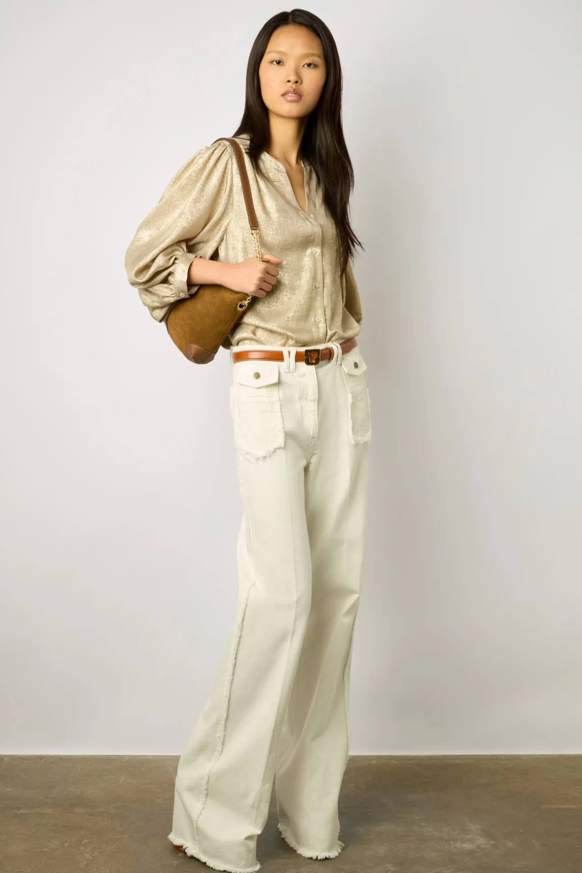 Crossbody bag in suede leather - LE MINI CHARLOTTE