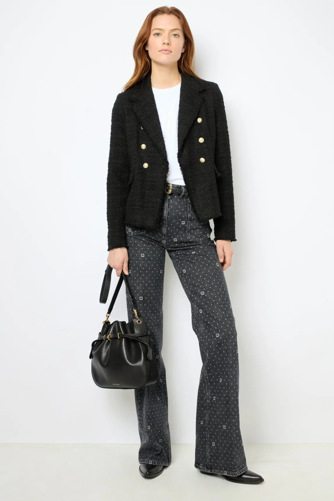 Double-breasted tweed blazer - MYLA