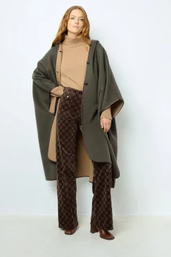 Double-face wool hooded cape - LUDMILLA