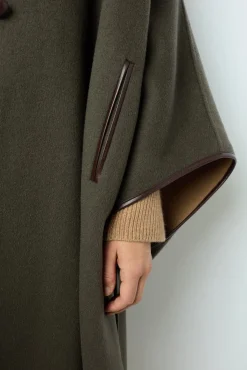 Double-face wool hooded cape - LUDMILLA