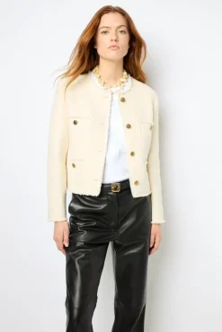 Ecru tweed jacket - MORGANE
