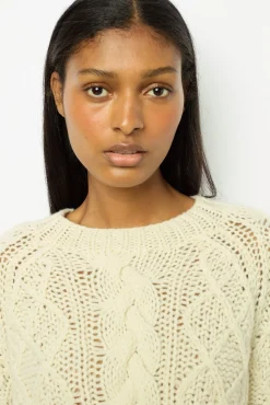 Ecru twisted sweater - JORDANA