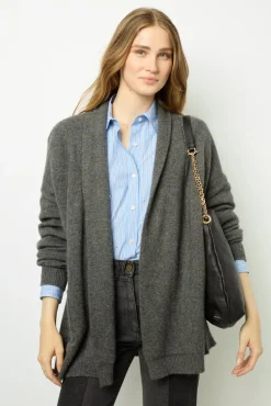 Edge to edge, open cashmere cardigan - JOHANA