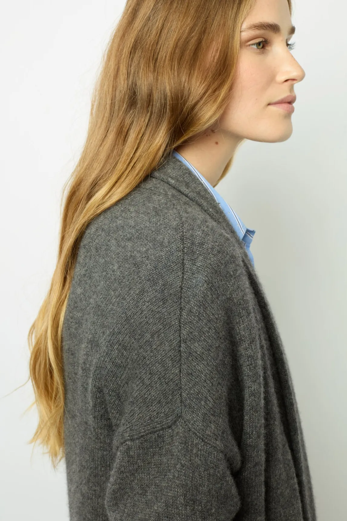Edge to edge, open cashmere cardigan - JOHANA