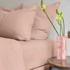 Fitted washed linen sheet - antique rose