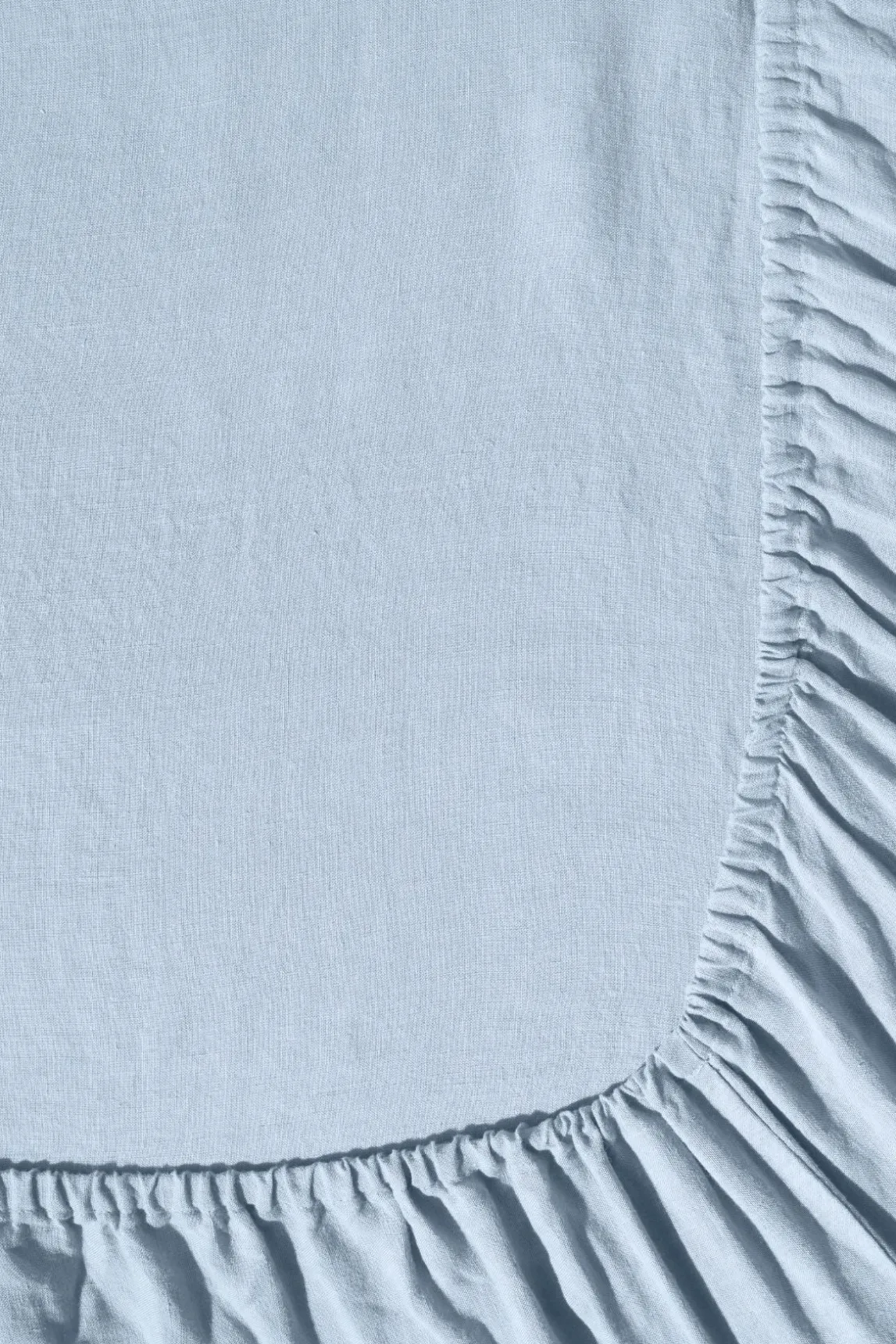 Fitted washed linen sheet - Sky blue
