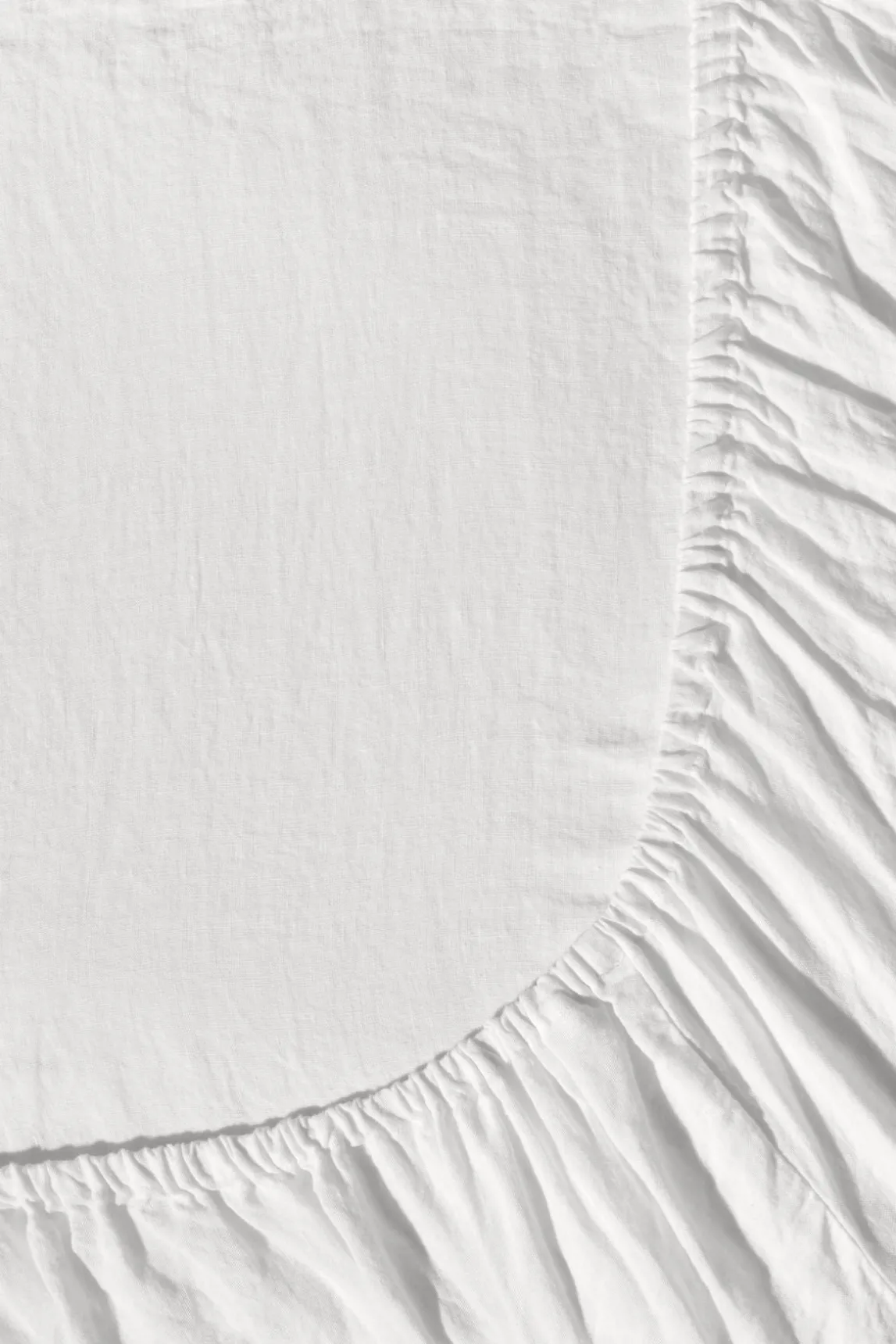 Fitted washed linen sheet - white