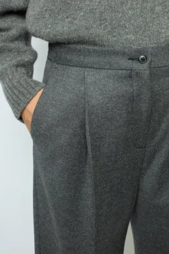 Flannel straight cut pants - NIA