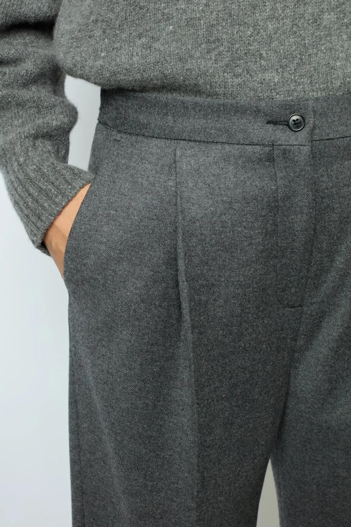 Flannel straight cut pants - NIA
