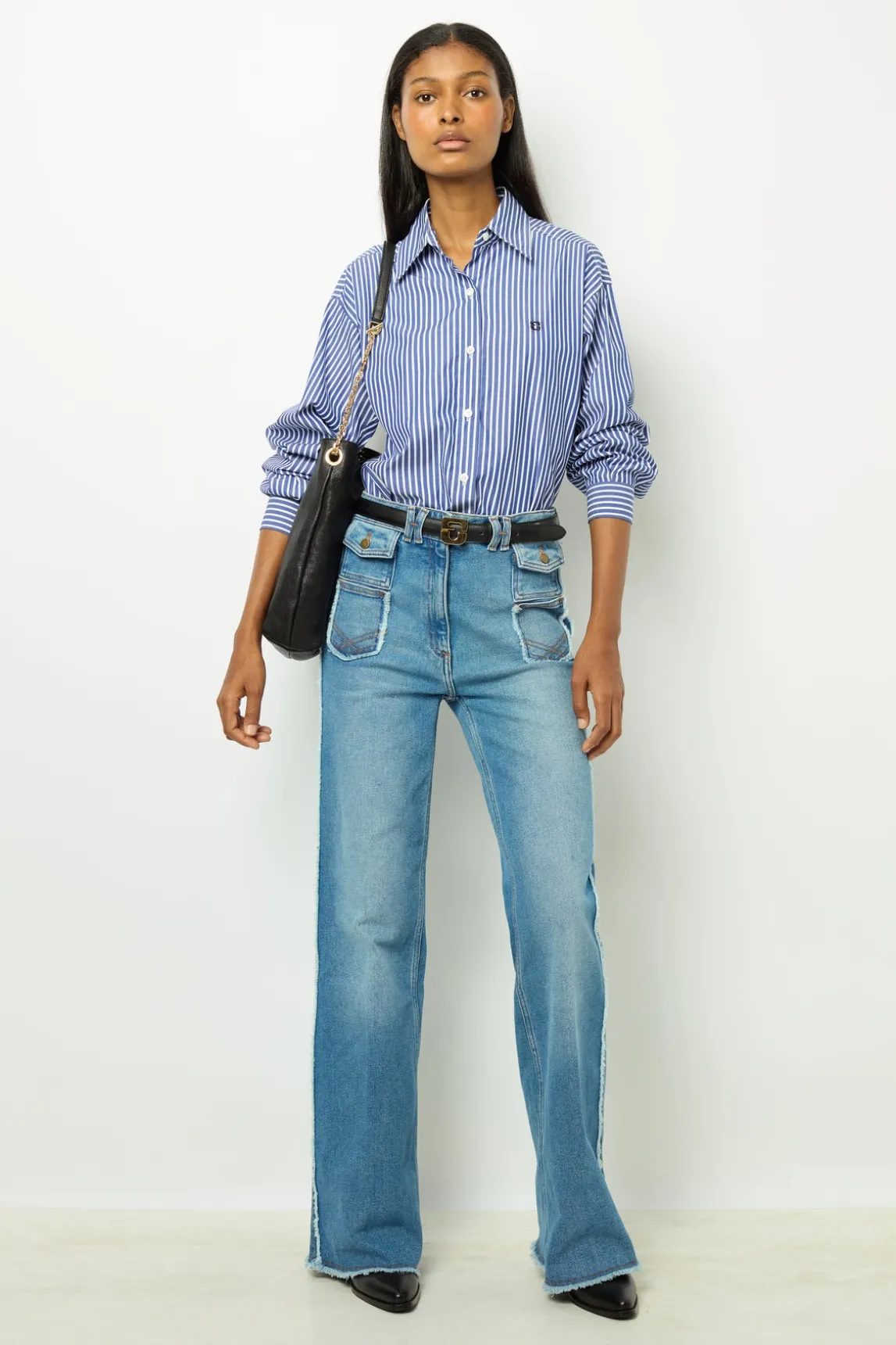 Flared jeans with fringes - ANNA