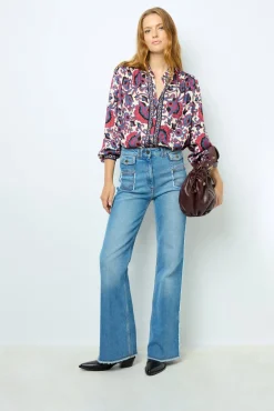 Flared jeans with fringes - ANNA