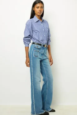 Flared jeans with fringes - ANNA