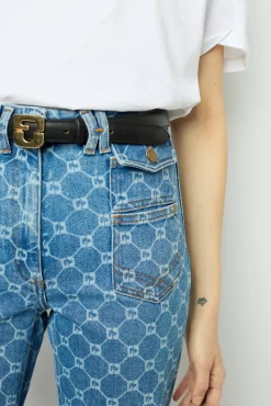Flared jeans with monogram - ANNA
