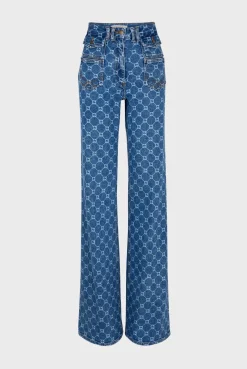 Flared jeans with monogram - ANNA