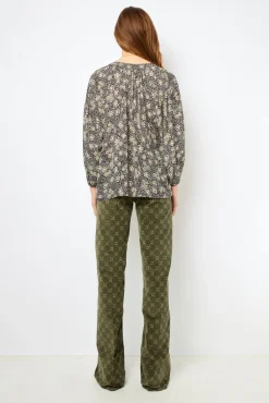 Floral blouse with round neck - ADENA