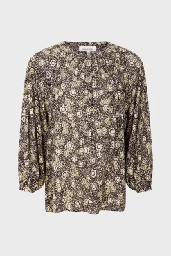 Floral blouse with round neck - ADENA