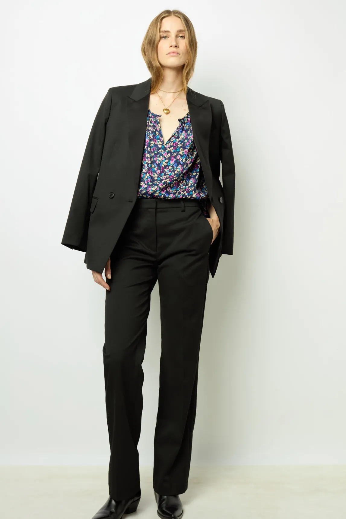 Floral jacquard blouse - BRITTANIA