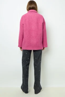 Fuchsia pink short coat - LINETTE