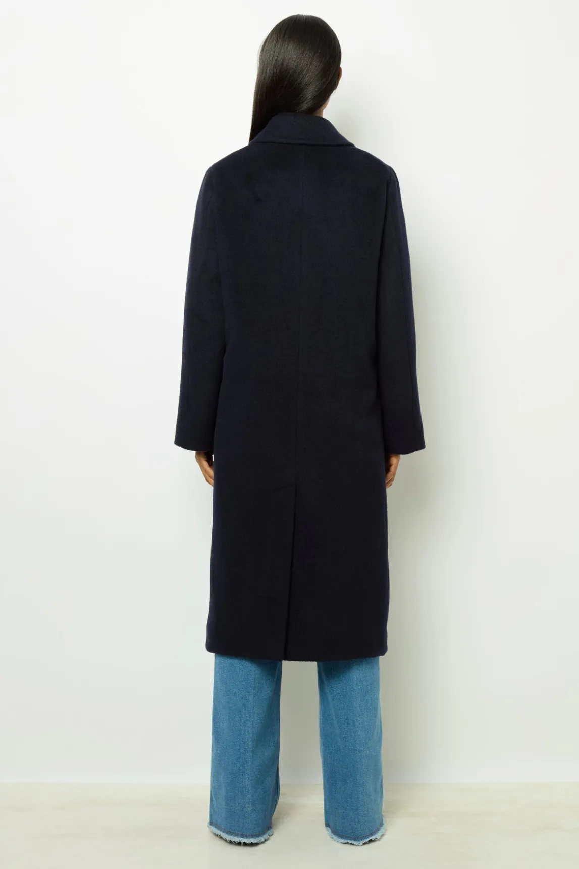 Full-length coat in wool and alpaca blend - LARISSE