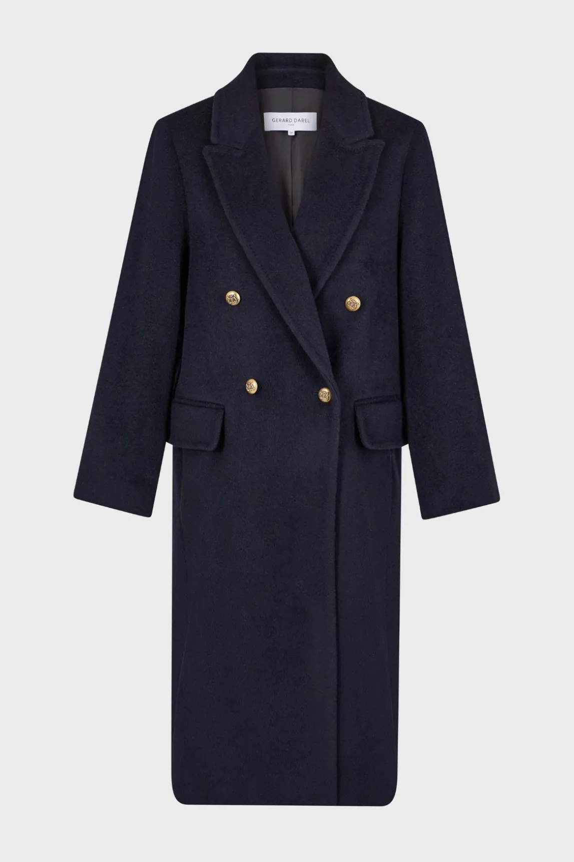 Full-length coat in wool and alpaca blend - LARISSE
