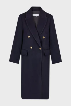 Full-length coat in wool and alpaca blend - LARISSE