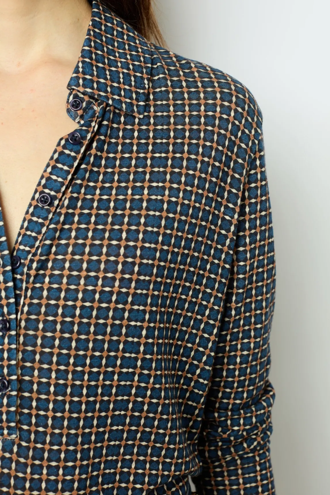 Geometric print polo shirt - AUDE