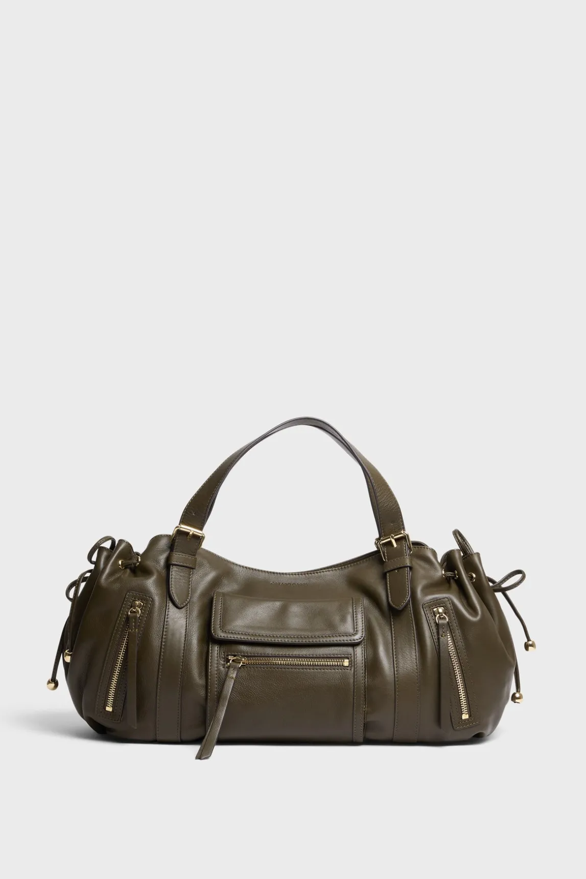 Handbag in leather with zipped pocket - ST GERMAIN