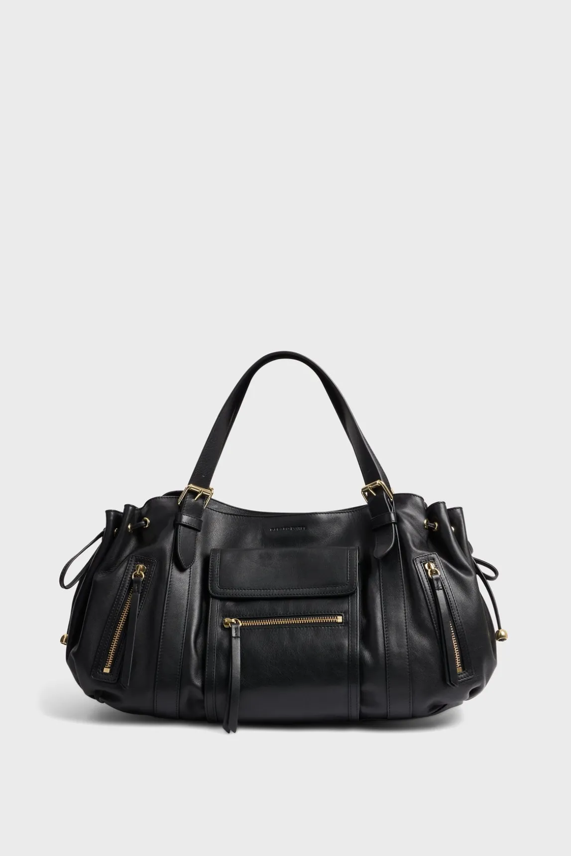 Handbag in leather with zipped pocket - ST GERMAIN