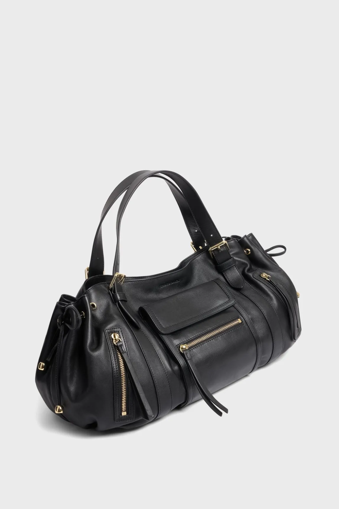 Handbag in leather with zipped pocket - ST GERMAIN