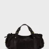 Handbag in suede leather - 24H
