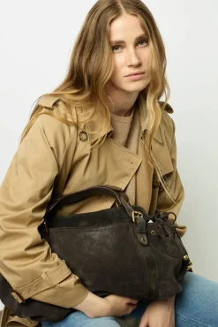 Handbag in suede leather - 24H