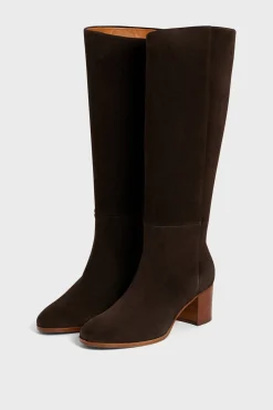 Heeled boots in khaki suede - LIZZIE