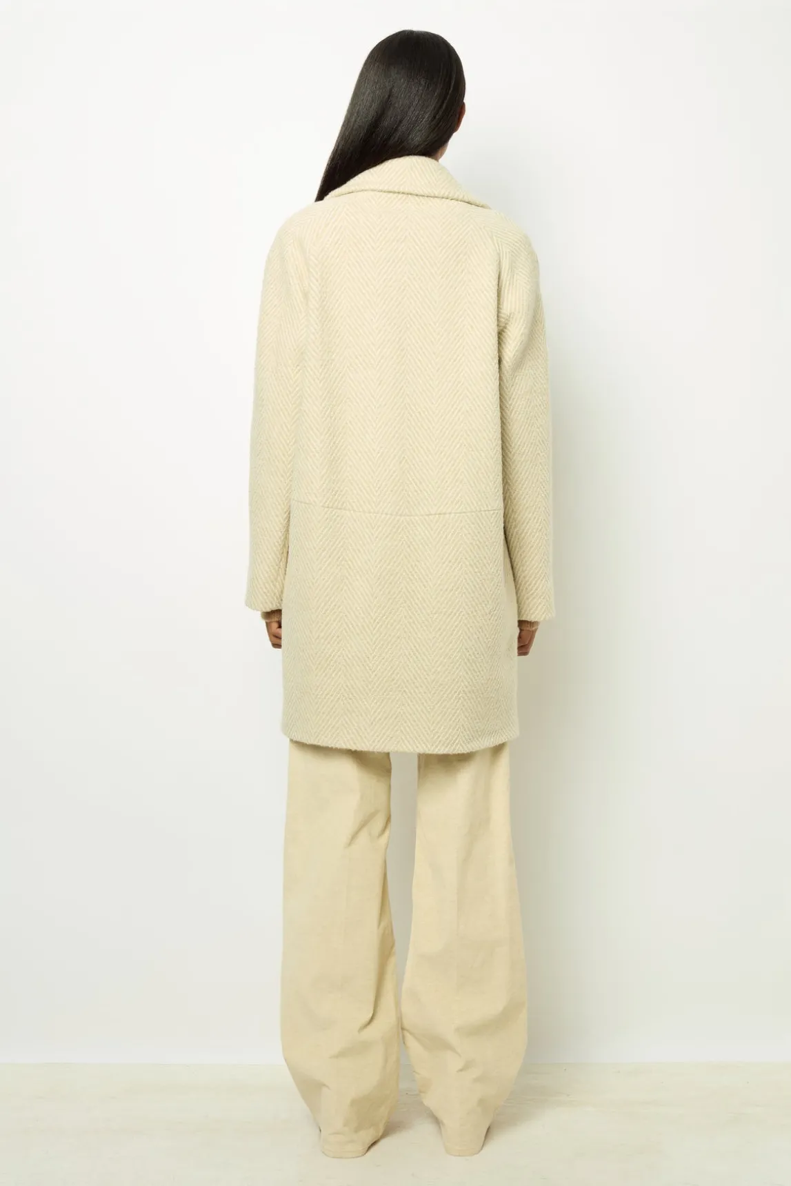 Herringbone loose coat - LEONETTE