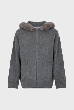 Hooded cashmere cardigan - JOSSELINE