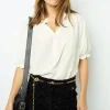 Jacquard blouse with ruffles - BEATRICE