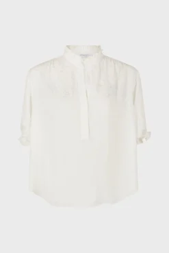 Jacquard blouse with ruffles - BEATRICE