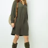 Jacquard straight-cut mini dress - SOLENE
