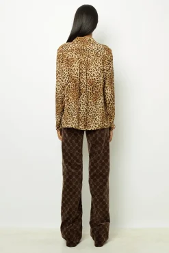 Leopard print blouse with lacing - BRISIA