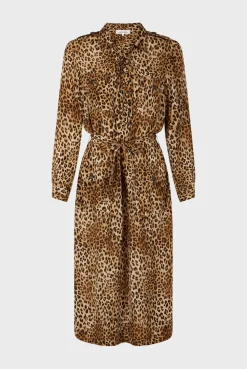 Leopard Print Maxi Dress with Lace-Up Detail - SIRENA
