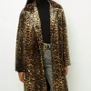 Leopard velvet straight coat - LEUNDA