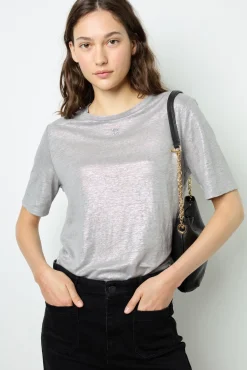 Metallic-finish short sleeves T-shirt - AIDA